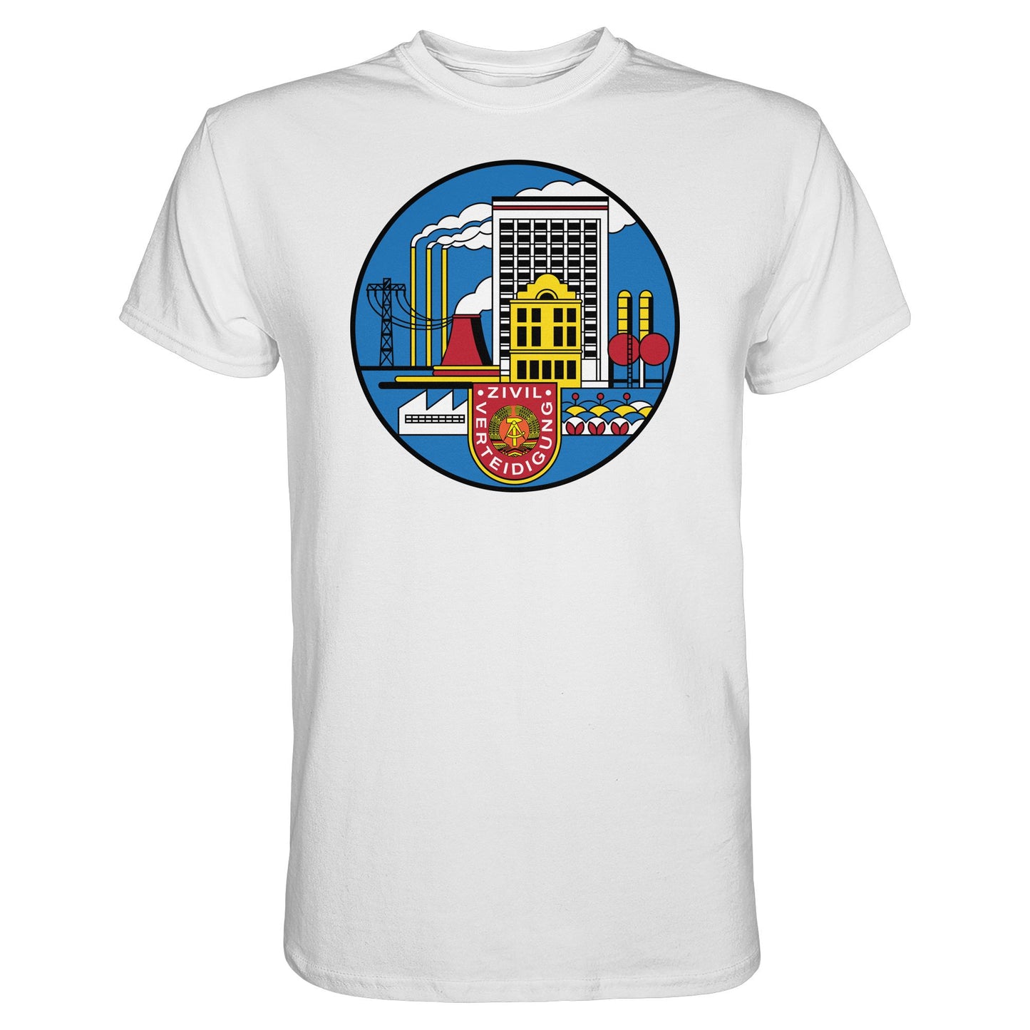 DDR Ostalgie Shirt Unisex • DDR ZIVILVERTEIDIGUNG (ORIGINAL GLAS-DESIGN)