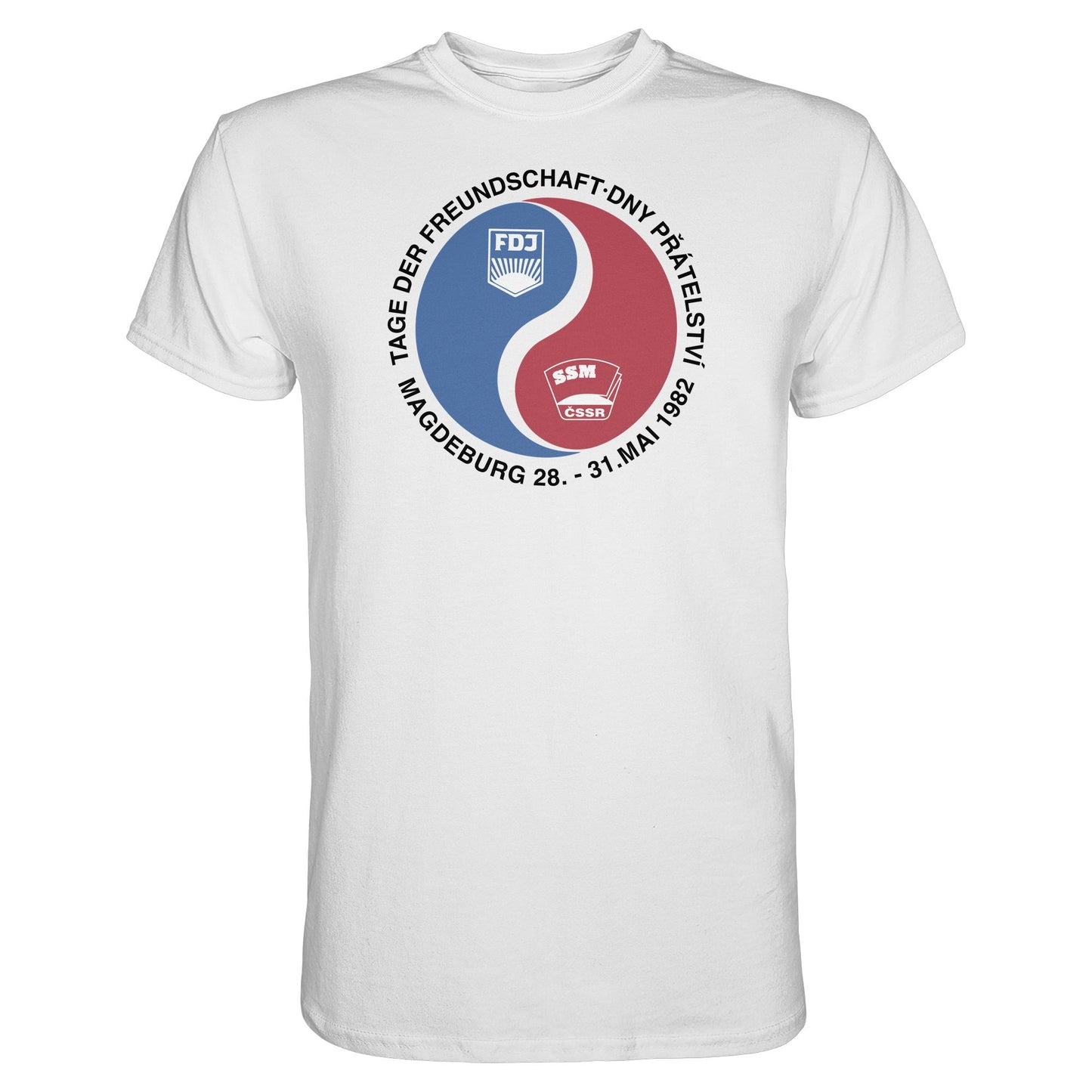 DDR Ostalgie Shirt Unisex • TAG DER FREUNDSCHAFT MAGDEBURG 1982 DDR-CSSR