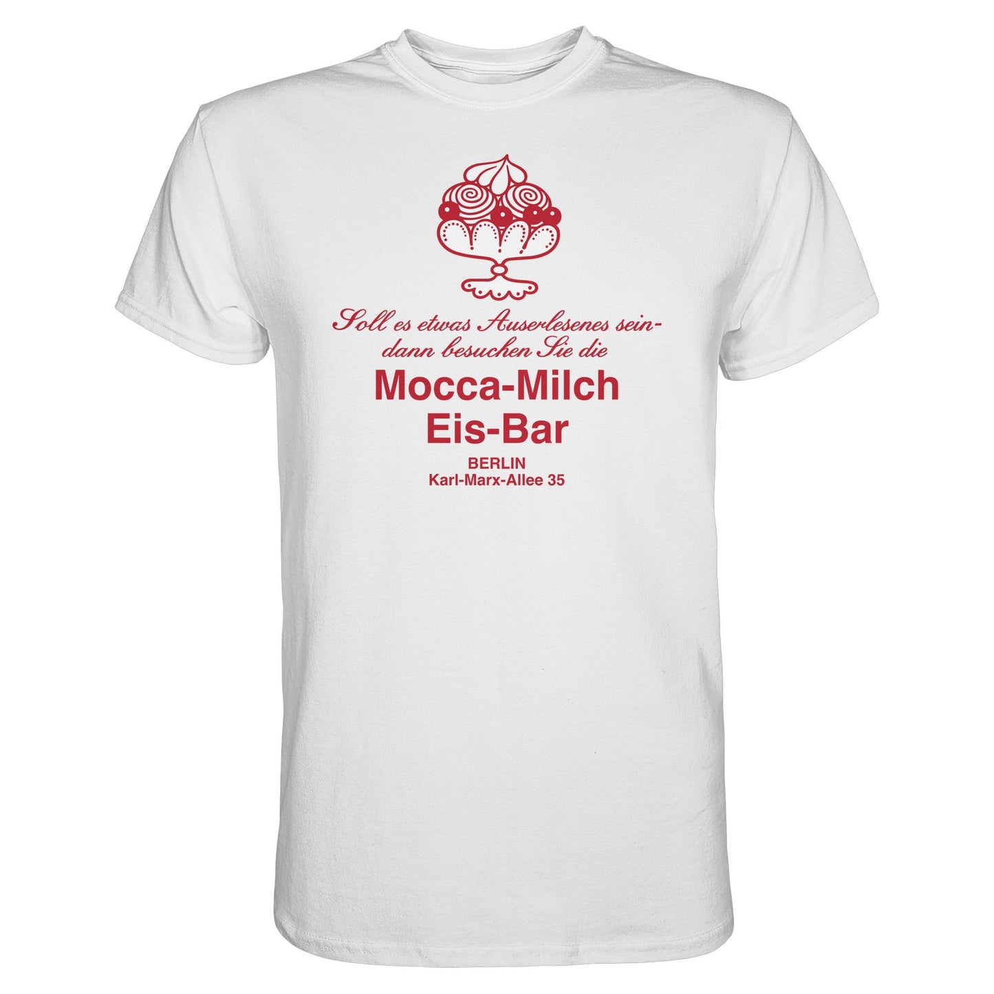 DDR Ostalgie Shirt Unisex • MOKKA-MILCH-EIS-BAR BERLIN (ORIGINAL UNTERSETZER)