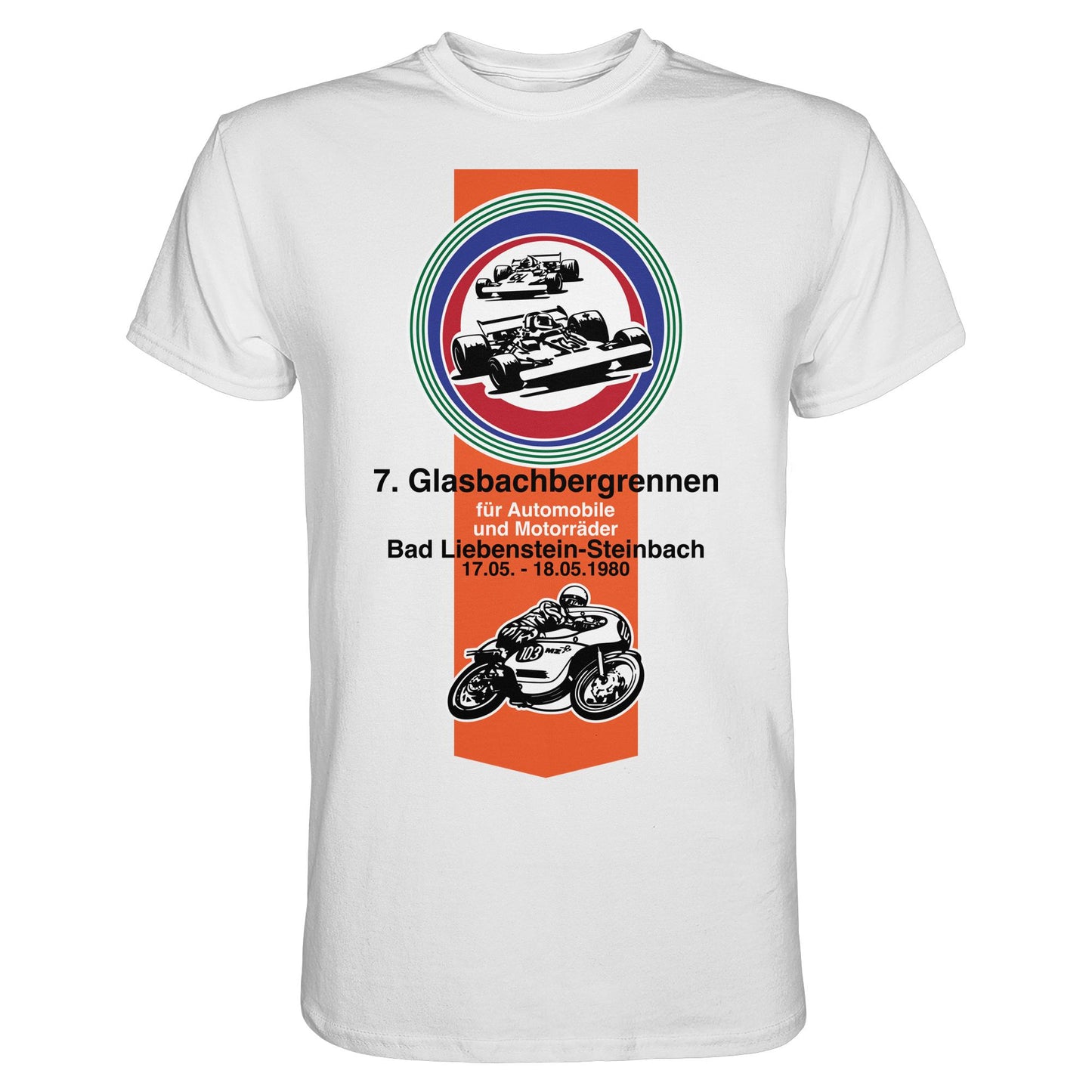 DDR Ostalgie Shirt Unisex • GLASBACHBERGRENNEN BAD LIEBENSTEIN (ORIGINAL WIMPEL)
