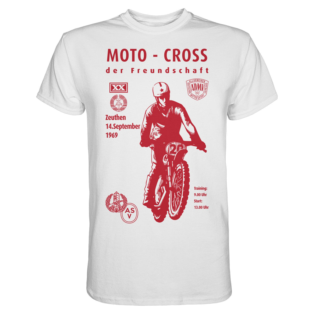 DDR Ostalgie Shirt Unisex • ASV MOTO-CROSS DER FREUNDSCHAFT, ZEUTHEN 1969