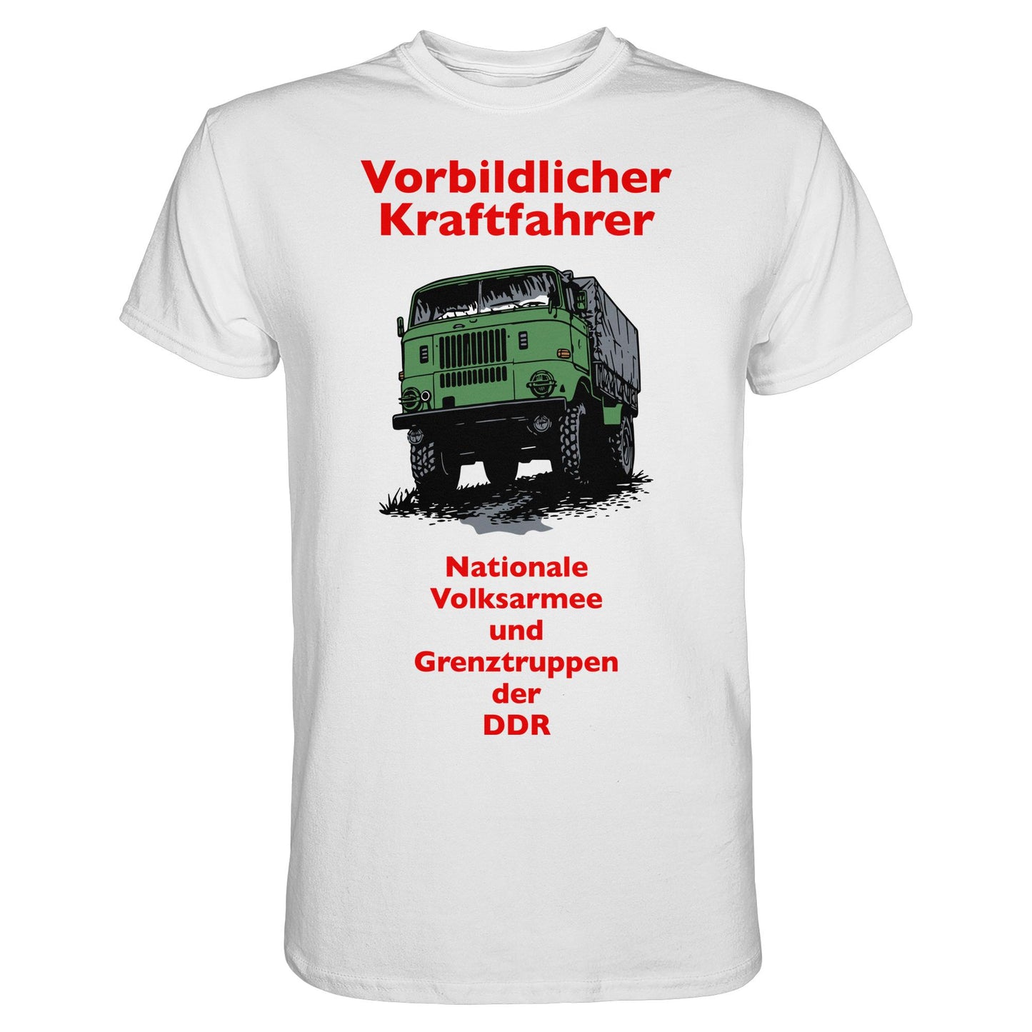DDR Ostalgie Shirt Unisex • VORBILDLICHER KRAFTFAHRER, NVA (ORIGINAL WIMPELMOTIV)