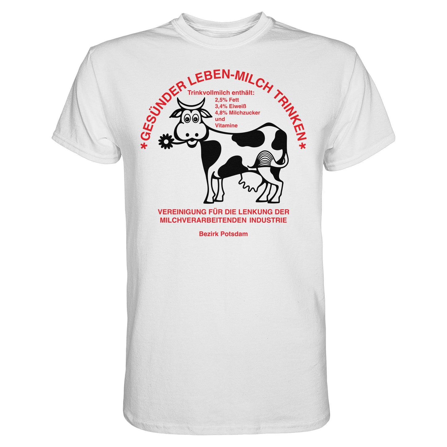 DDR Ostalgie Shirt Unisex • GESÜNDER LEBEN - MILCH TRINKEN, POTSDAM