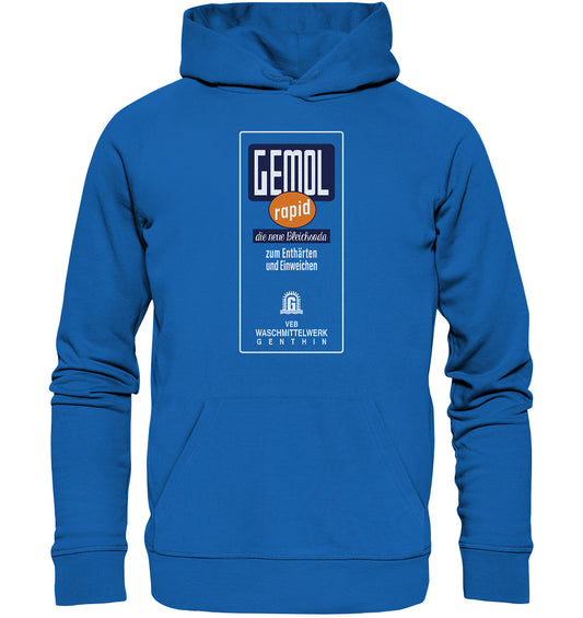 DDR Ostalgie Kapuze / Organic Hoodie Unisex • GEMOL - VEB WASCHMITTELWERK GENTHIN
