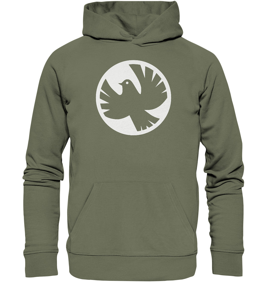 DDR Ostalgie Kapuze / Organic Hoodie Unisex • ROCK FÜR DEN FRIEDEN - TAUBE