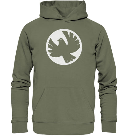 DDR Ostalgie Kapuze / Organic Hoodie Unisex • ROCK FÜR DEN FRIEDEN - TAUBE