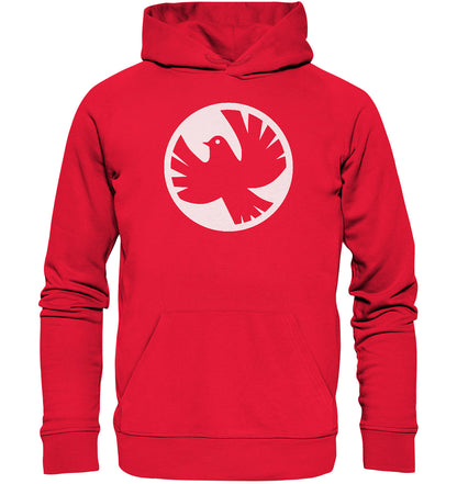 DDR Ostalgie Kapuze / Organic Hoodie Unisex • ROCK FÜR DEN FRIEDEN - TAUBE