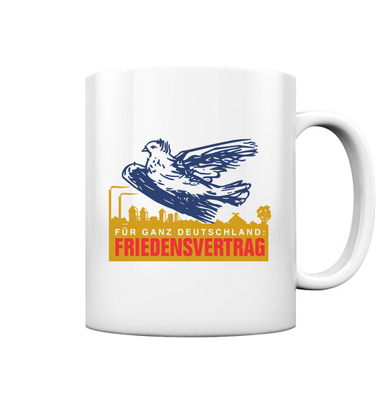 DDR Ostalgie Tasse • FRIEDENSVERTRAG FÜR GANZ DEUTSCHLAND (ORIGINAL-PIN)