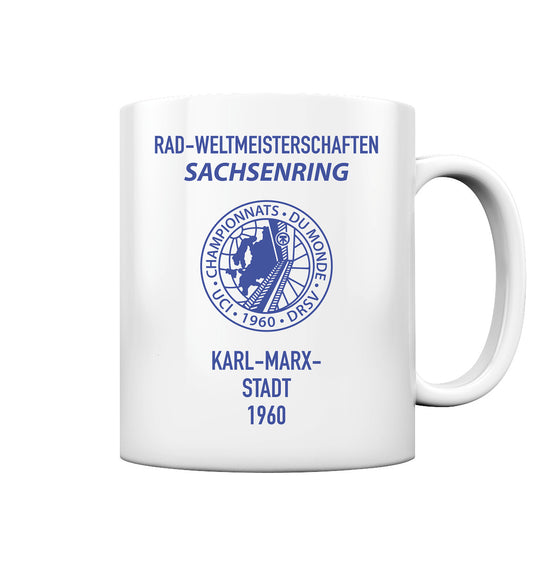DDR Ostalgie Tasse • RADWELTMEISTERSCHAFTEN SACHSENRING, KARL-MARX-STADT 1960