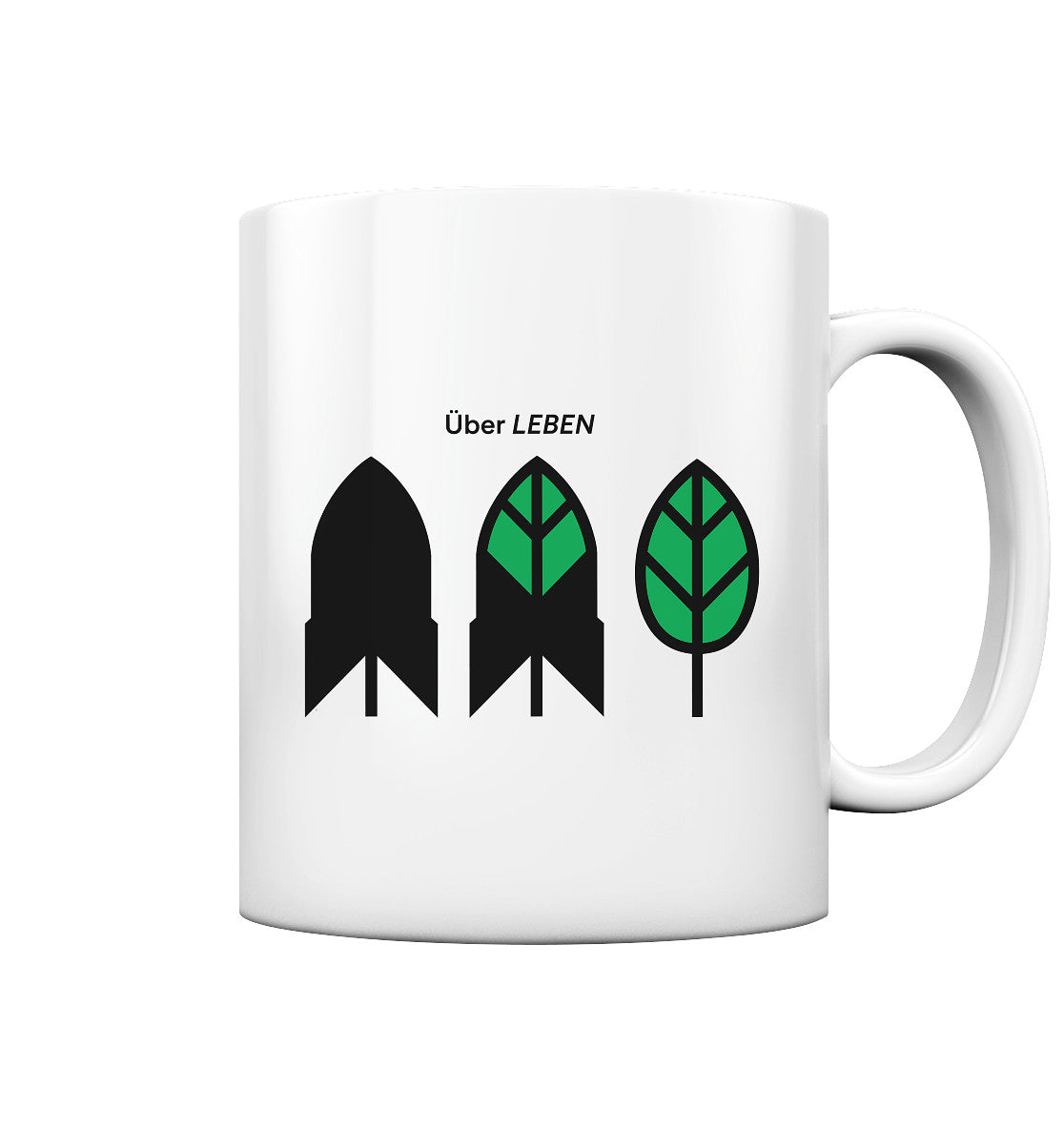 DDR Ostalgie Tasse • ÜBER LEBEN (ORIGINAL FRIEDENS-PLAKAT)