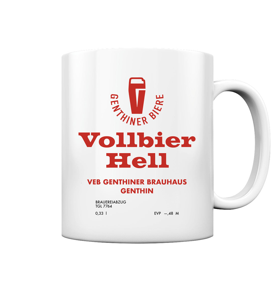 DDR Ostalgie Tasse • VEB GENTHINER BRAUHAUS