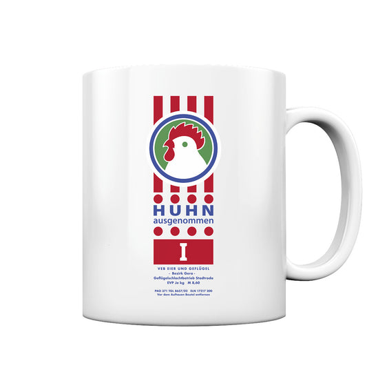 DDR Ostalgie Tasse • HUHN AUSGENOMMEN - VEB EIER UND GEFLÜGEL GERA