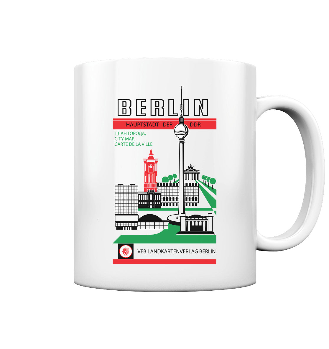 DDR Ostalgie Tasse • BERLIN, HAUPTSTADT DER DDR (ORIGINAL TITEL STADTFÜHRER)