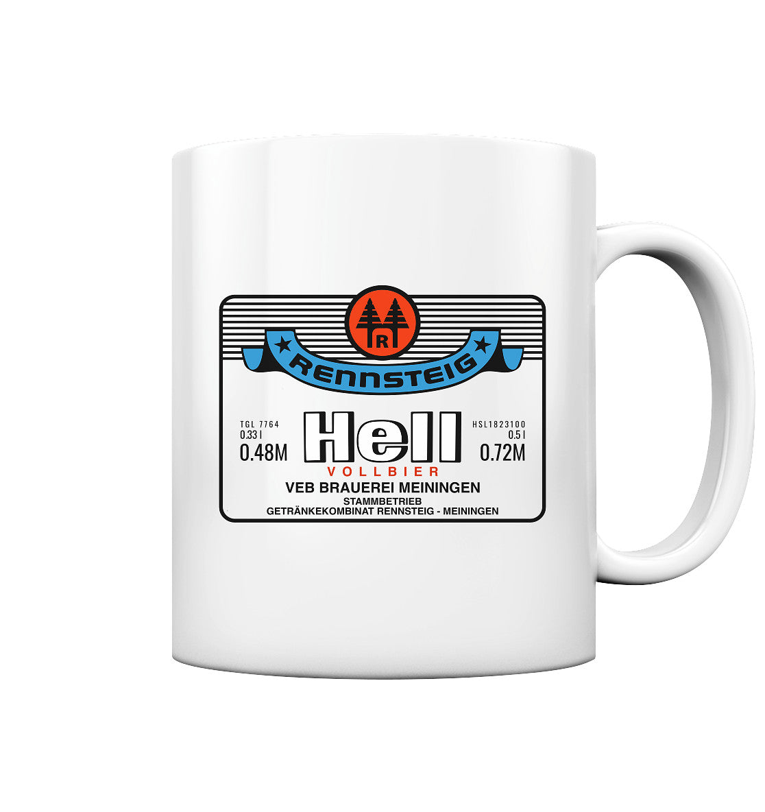 DDR Ostalgie Tasse • RENNSTEIG HELL - VEB BRAUEREI MEININGEN