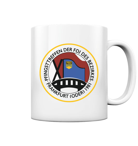 DDR Ostalgie Tasse • FDJ PFINGSTTREFFEN FRANKFURT ODER - 1981