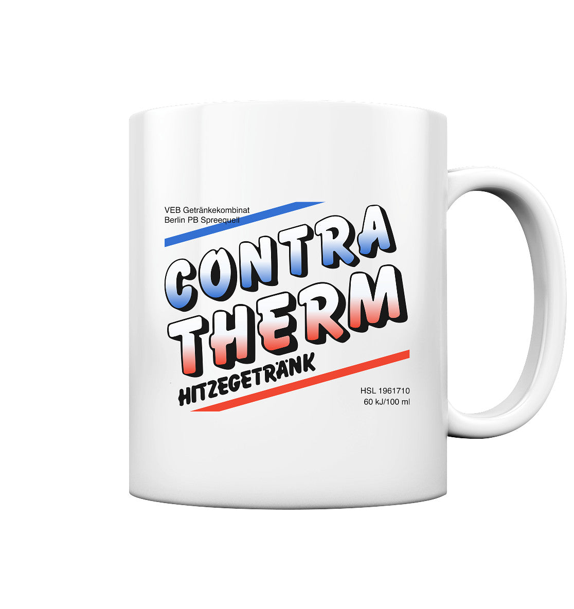 DDR Ostalgie Tasse • CONTRA THERM - VEB GETRÄNKEKOMBINAT BERLIN SPREEQUELL