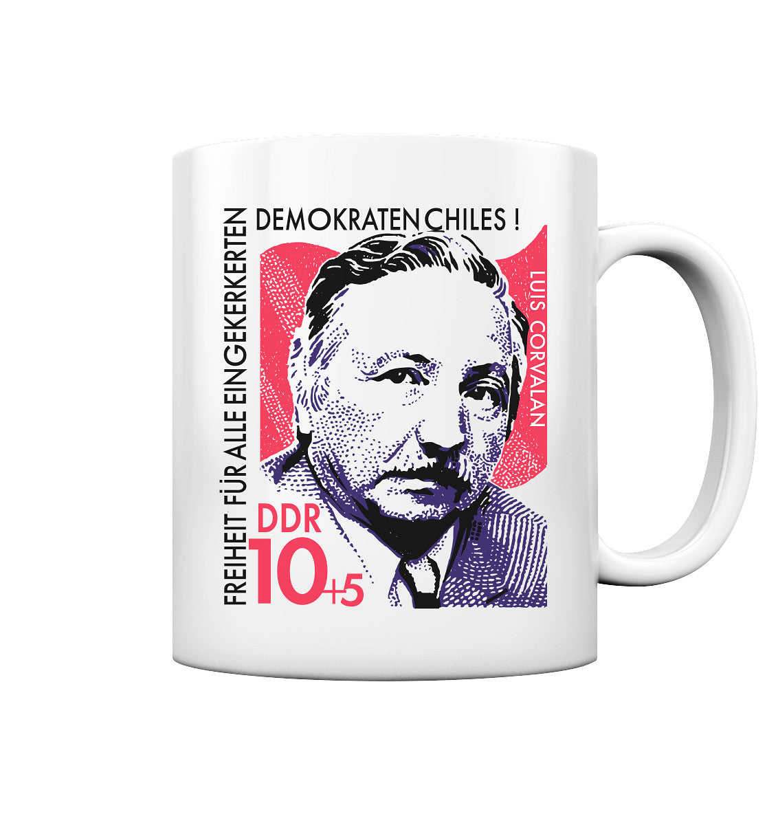 DDR Ostalgie Tasse • DDR BRIEFMARKE - FREIHEIT FÜR LUIS CORVALAN