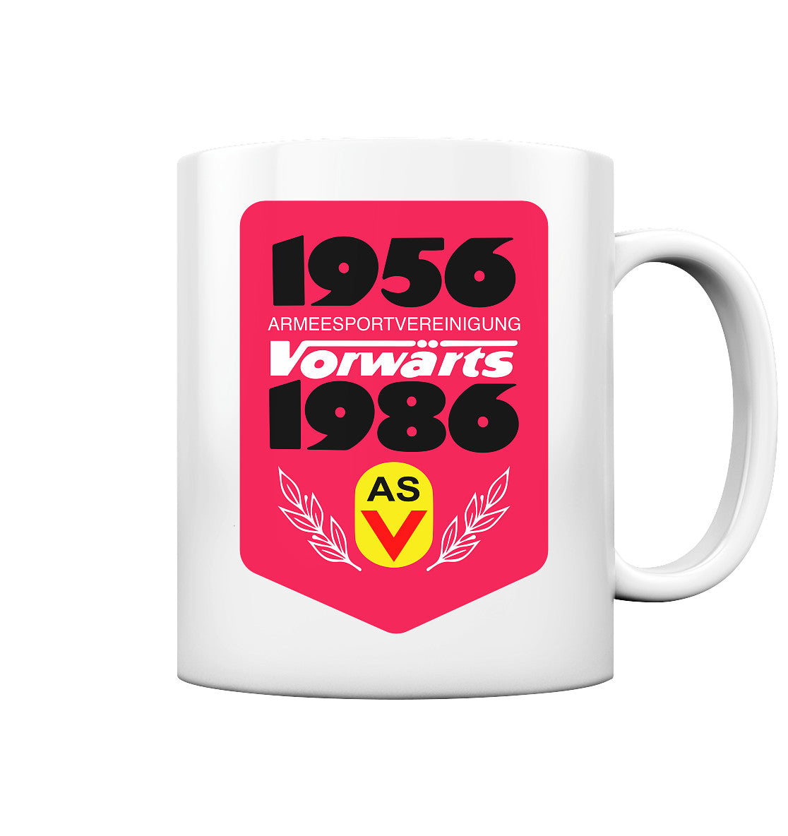 DDR Ostalgie Tasse •  ARMEESPORTVEREINIGUNG VORWÄRTS 1956-1986, BRUST BADGE