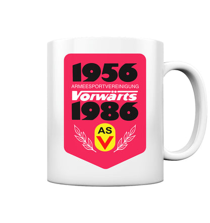 DDR Ostalgie Tasse •  ARMEESPORTVEREINIGUNG VORWÄRTS 1956-1986, BRUST BADGE