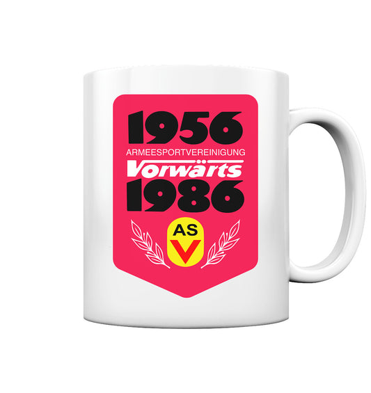 DDR Ostalgie Tasse •  ARMEESPORTVEREINIGUNG VORWÄRTS 1956-1986, BRUST BADGE