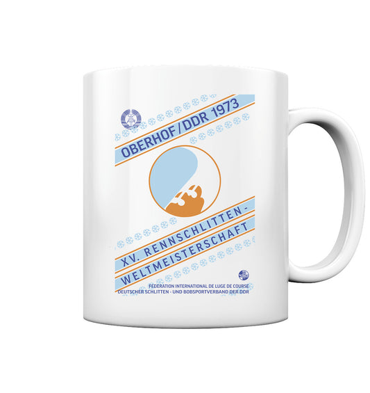 DDR Ostalgie Tasse • 15. RENNSCHLITTEN-WM OBERHOF, DDR 1973