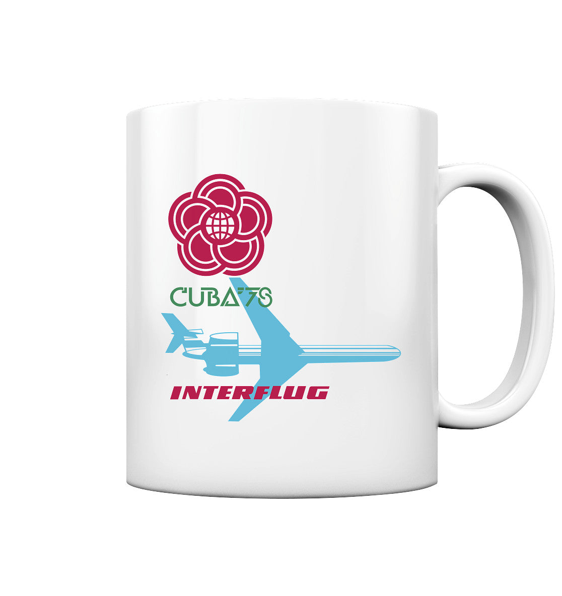 DDR Ostalgie Tasse • INTERFLUG BERLIN - CUBA WELTFESTSPIELE 1978 (ORIGINAL SONDERSTEMPEL)