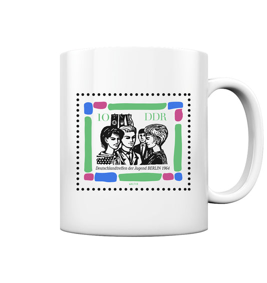 DDR Ostalgie Tasse • BRIEFMARKE - DEUTSCHLANDTREFFEN DER JUGEND