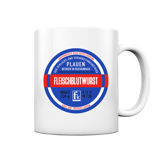 DDR Ostalgie Tasse • FLEISCHBLUTWURST KONSERVE - PLAUEN