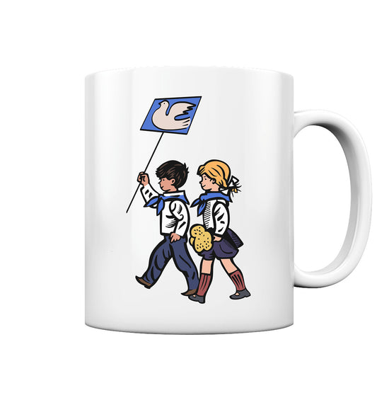 DDR Ostalgie Tasse • KLEINE WEISSE FRIEDENSTAUBE - ILLUSTRATION UNSERE FIBEL