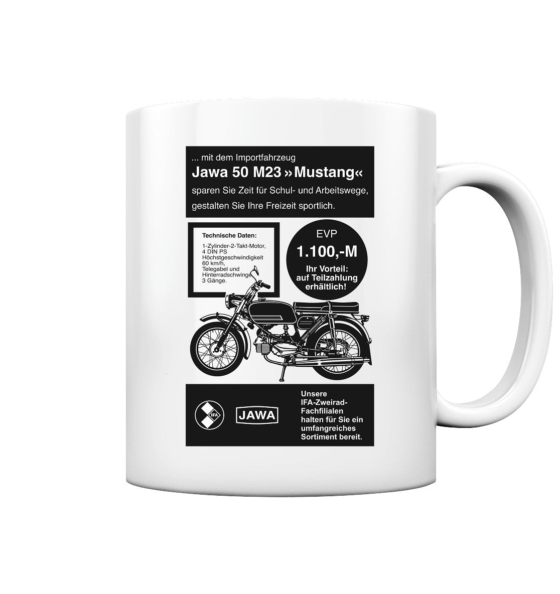 DDR Ostalgie Tasse • JAWA 50 M23 (ORIGINAL-PLAKAT)
