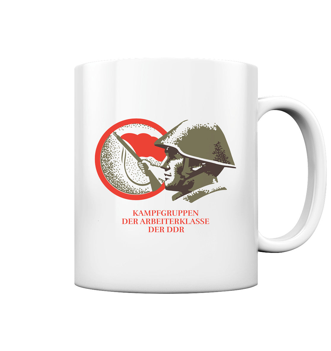 DDR Ostalgie Tasse • KAMPFGRUPPEN DER ARBEITERKLASSE (ORIGINAL BRIEFMARKE)