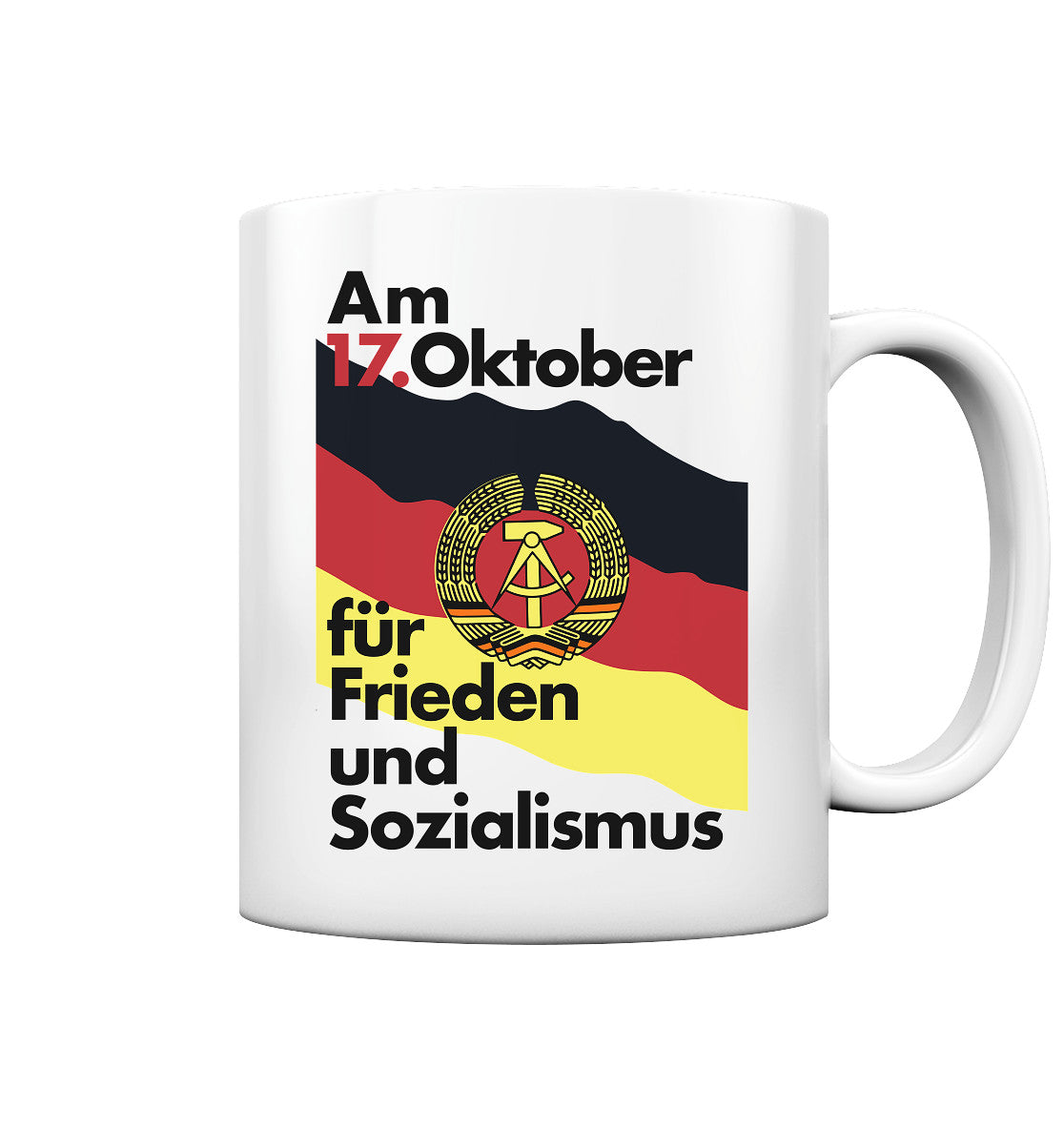 DDR Ostalgie Tasse • FÜR FRIEDEN UND SOZIALISMUS (ORIGINAL DDR-PLAKAT)