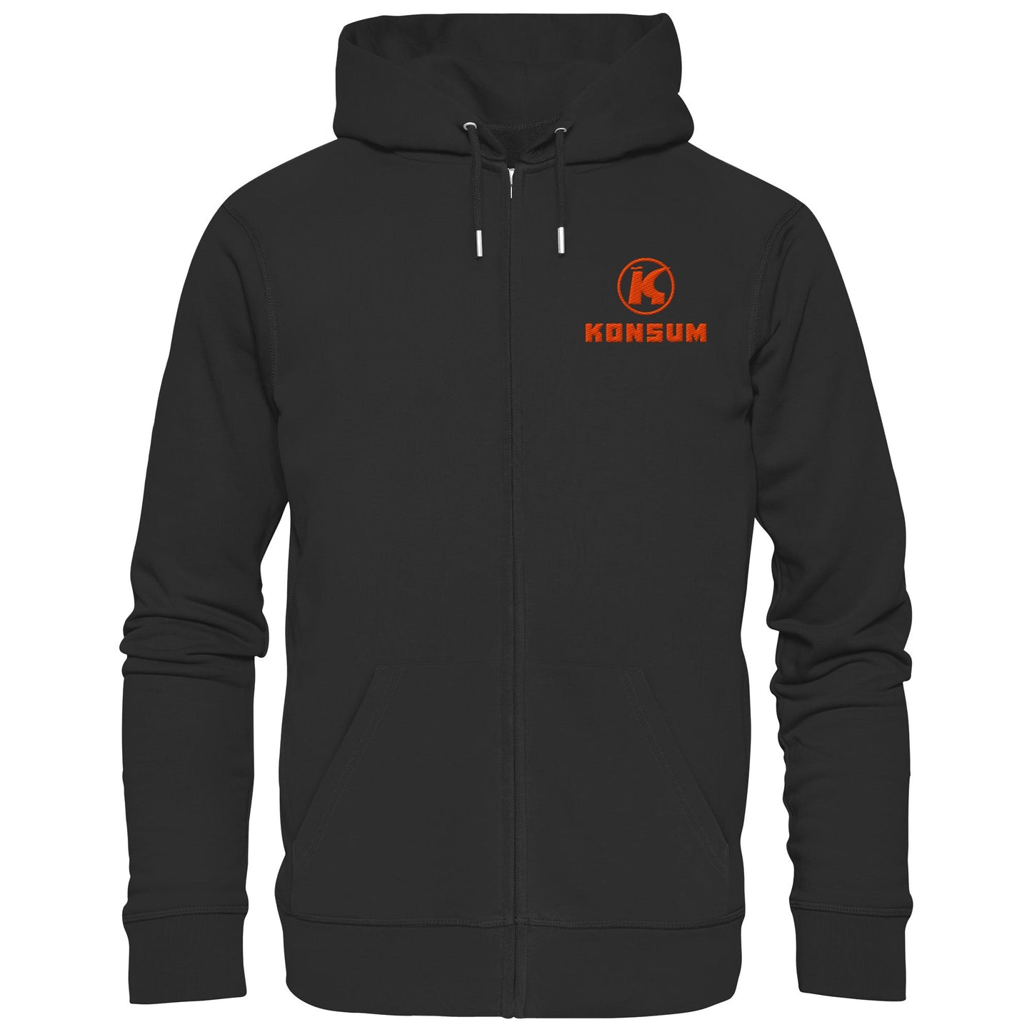 DDR Ostalgie Kapuze / Zipper Hoodie bestickt • KONSUM