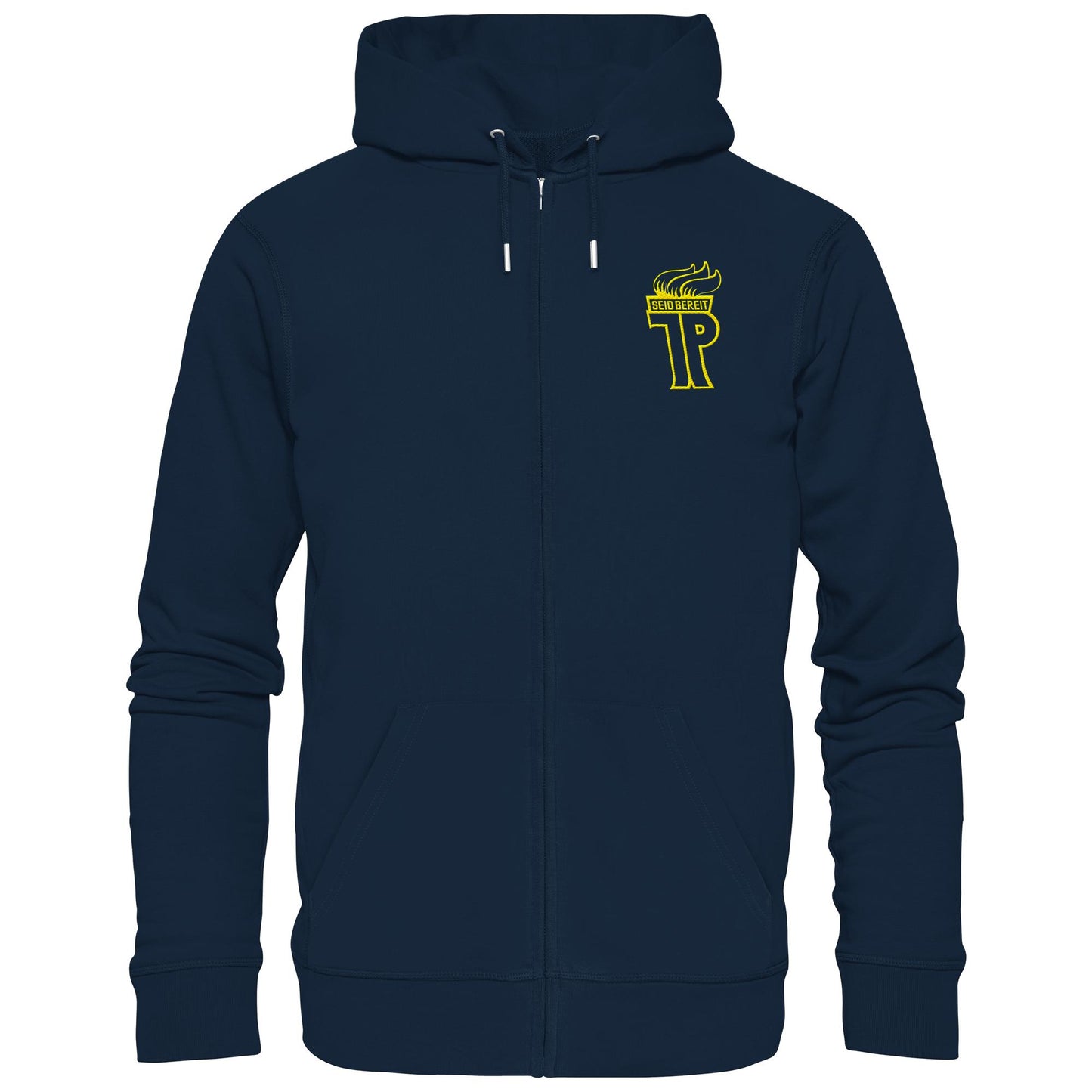 DDR Ostalgie Kapuze / Zipper Hoodie bestickt • JUNGE PIONIERE - TRANSPARENT