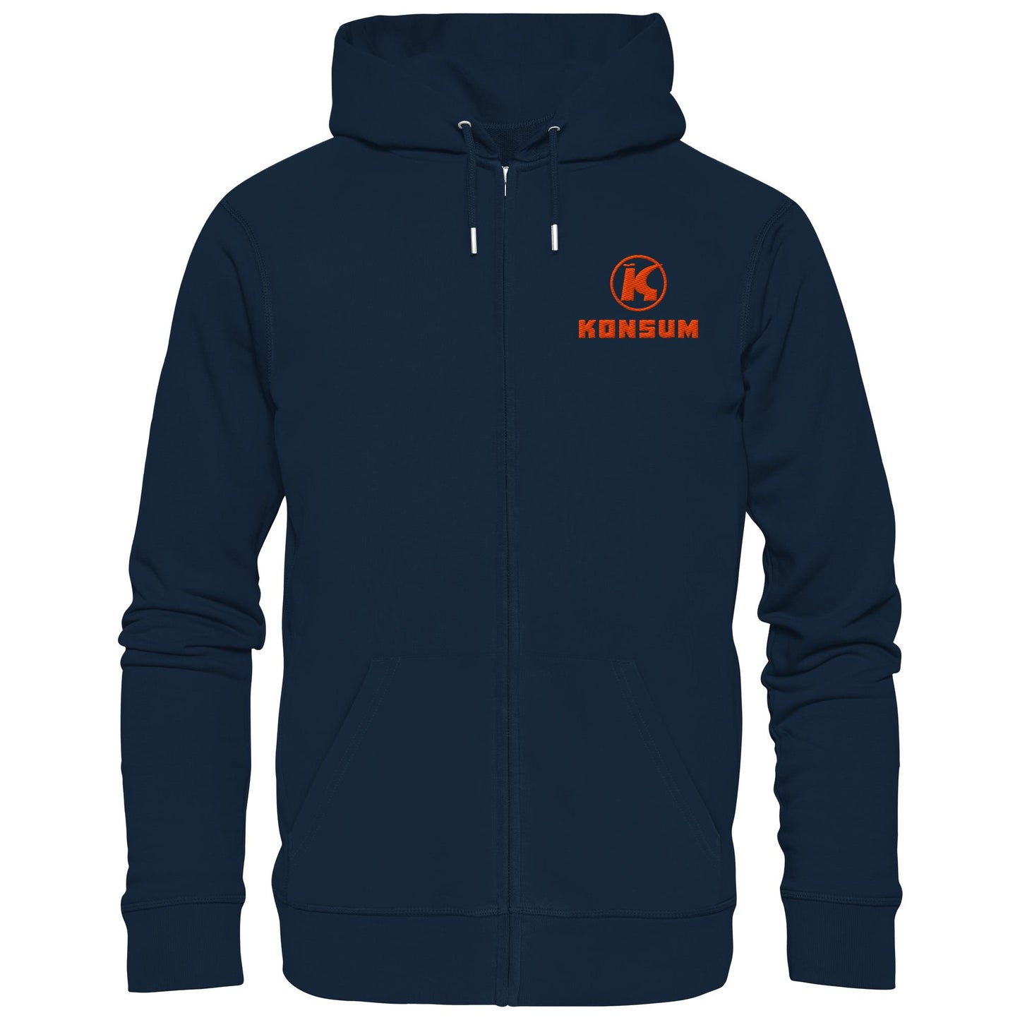 DDR Ostalgie Kapuze / Zipper Hoodie bestickt • KONSUM