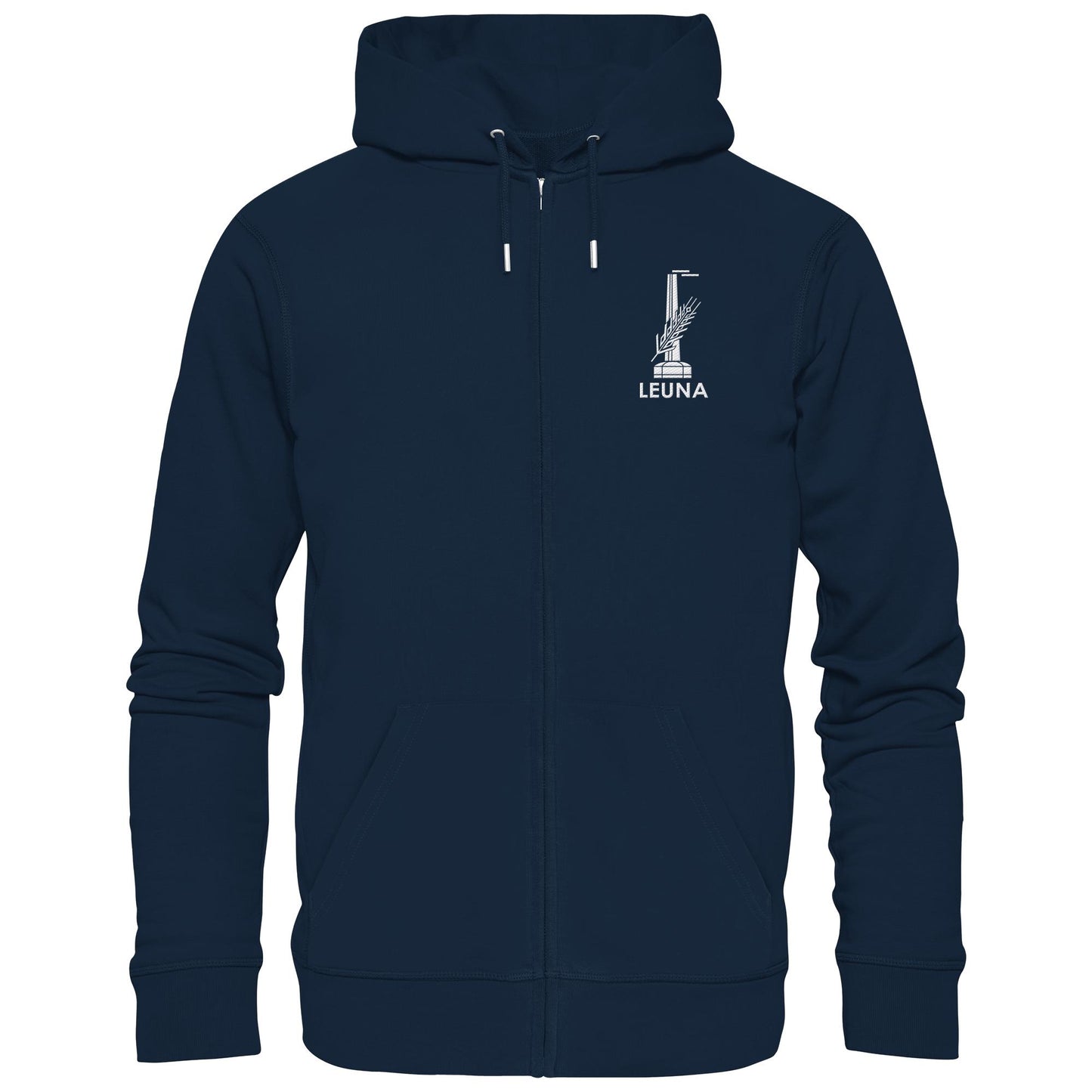 DDR Ostalgie Kapuze / Zipper Hoodie bestickt • LEUNA WERKE HALLE