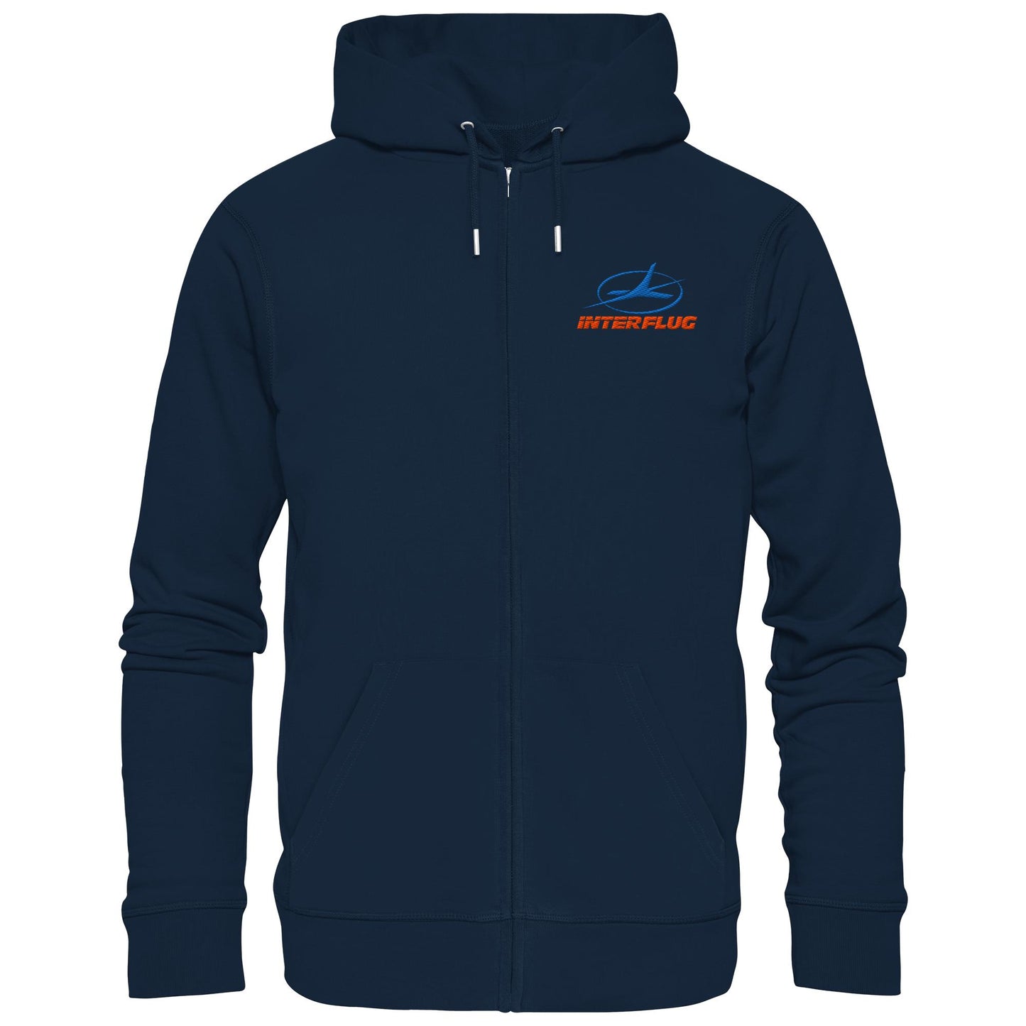 DDR Ostalgie Kapuze / Zipper Hoodie bestickt • INTERFLUG