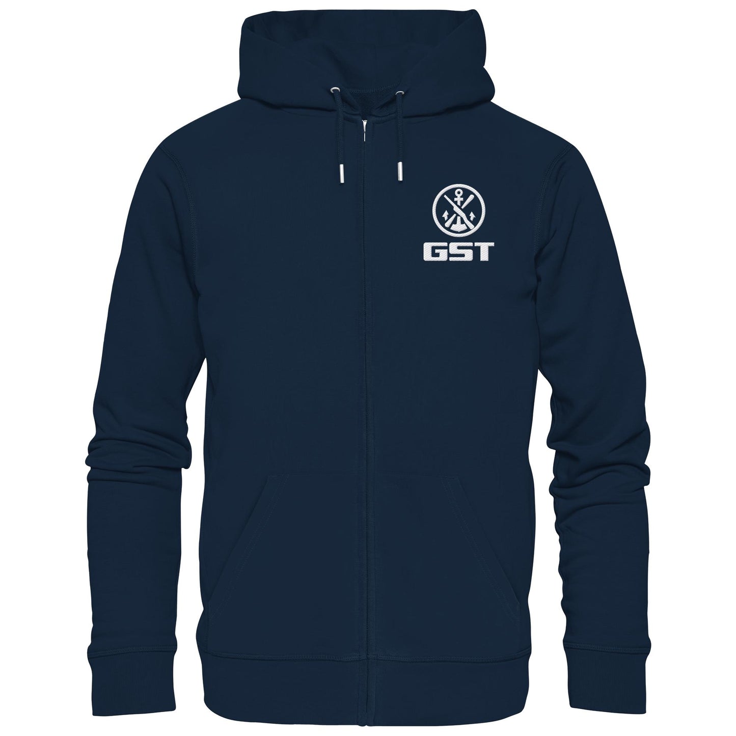 DDR Ostalgie Kapuze / Zipper Hoodie bestickt • GST - GESELLSCHAFT FÜR SPORT UND TECHNIK