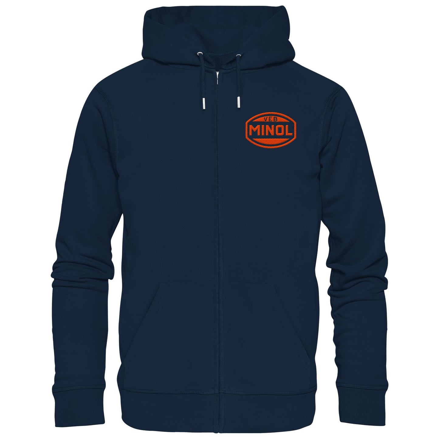 DDR Ostalgie Kapuze / Zipper Hoodie bestickt • VEB MINOL