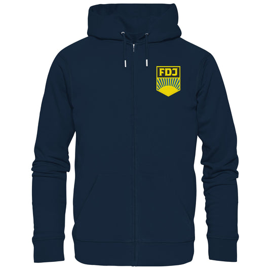 DDR Ostalgie Kapuze / Zipper Hoodie bestickt • FDJ - FARBIG