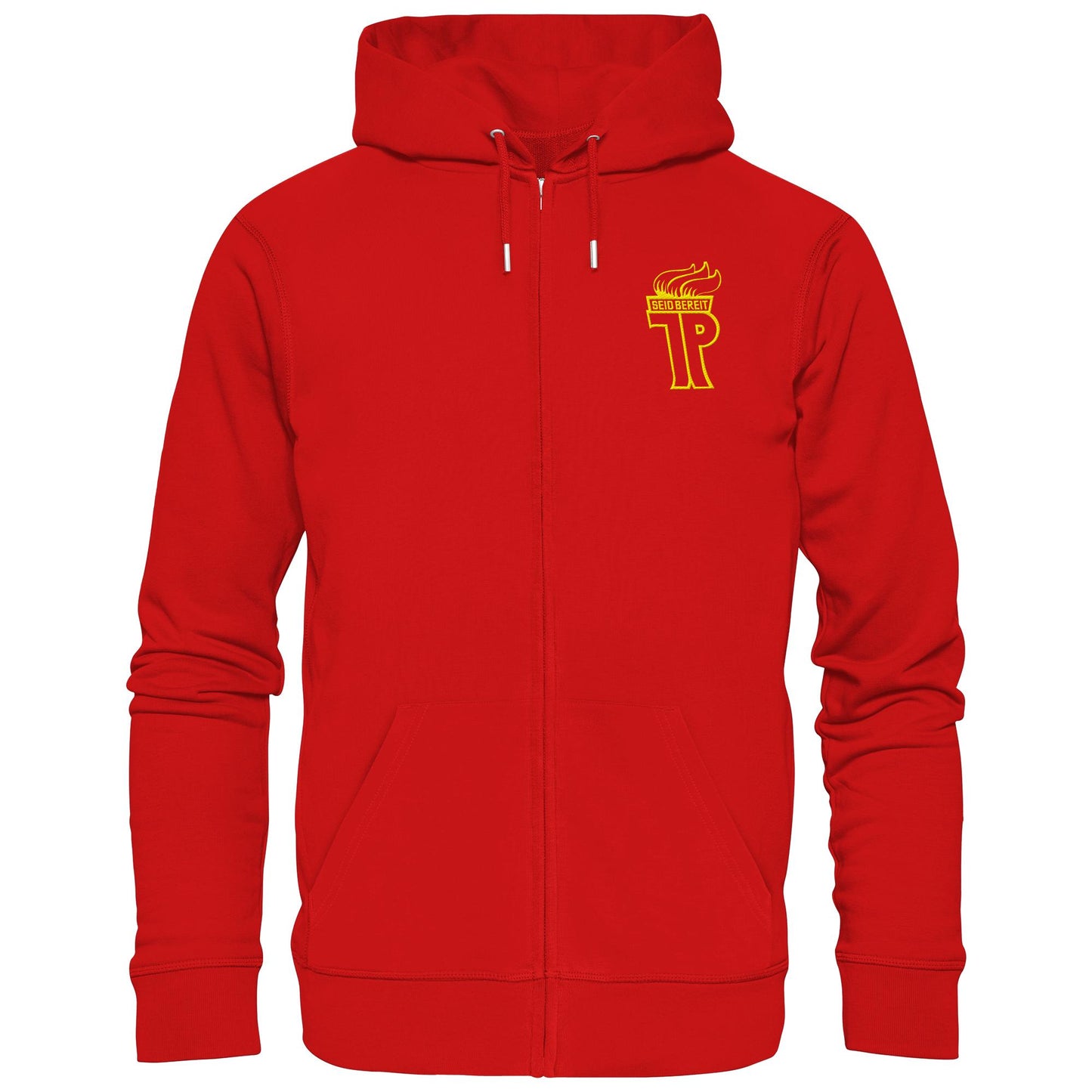 DDR Ostalgie Kapuze / Zipper Hoodie bestickt • JUNGE PIONIERE - TRANSPARENT