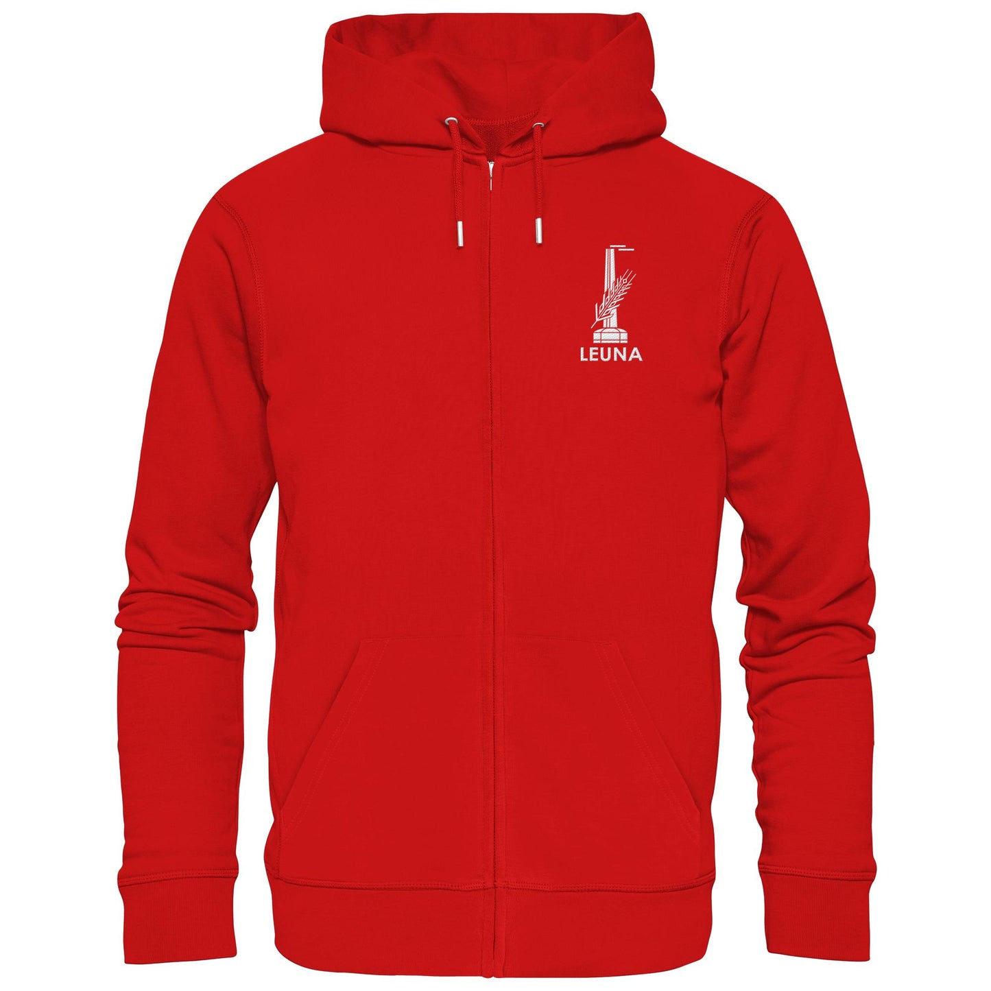 DDR Ostalgie Kapuze / Zipper Hoodie bestickt • LEUNA WERKE HALLE