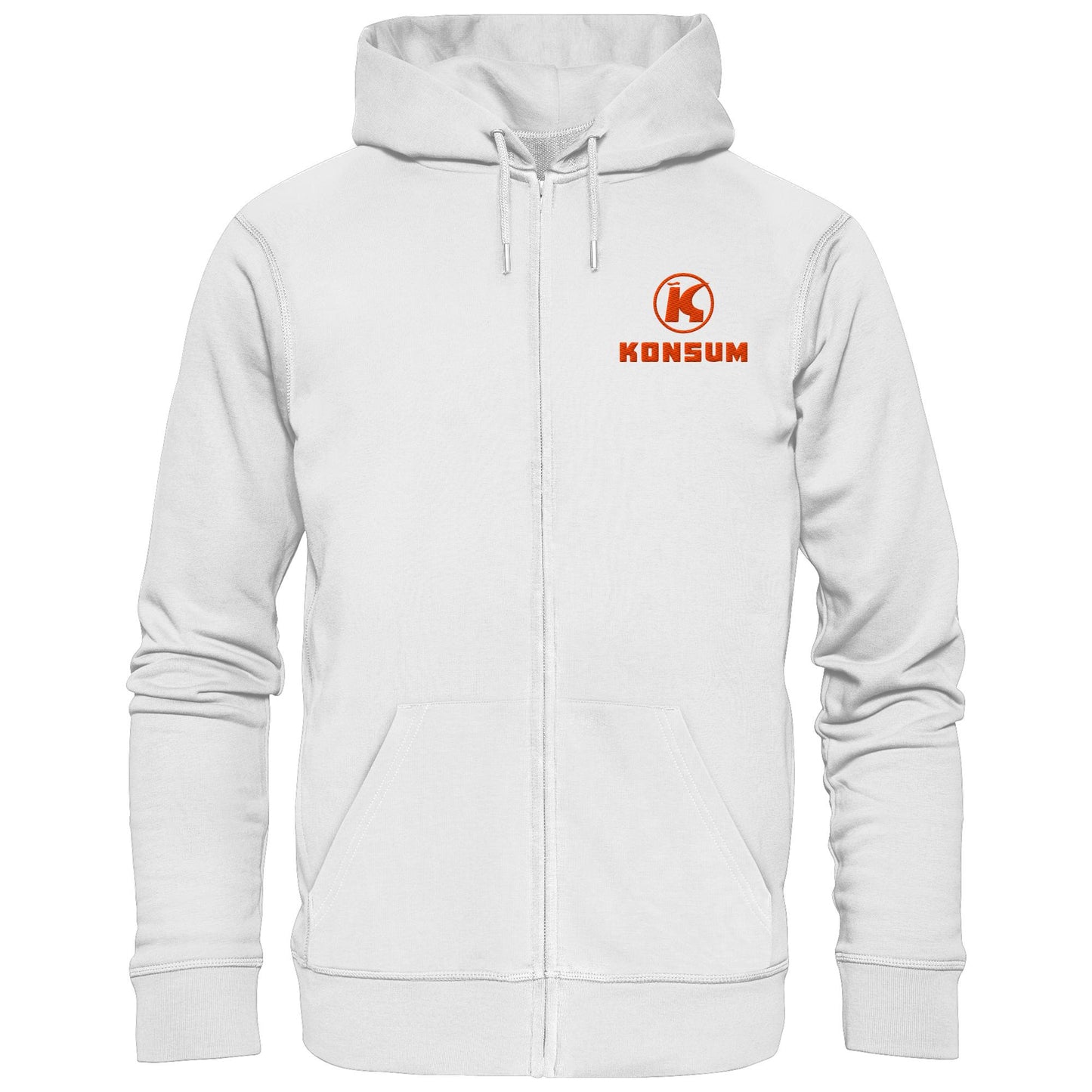 DDR Ostalgie Kapuze / Zipper Hoodie bestickt • KONSUM