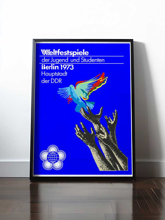 HISTORISCHES POSTER (A4 | A3 | A2 | A1) • WELTFESTSPIELE BERLIN, DDR 1973 - FRIEDENSTAUBE