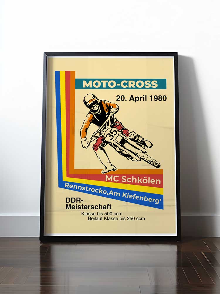 HISTORISCHES POSTER (A4 | A3 | A2 | A1) • DDR MOTOCROSS MEISTERSCHAFT 1980