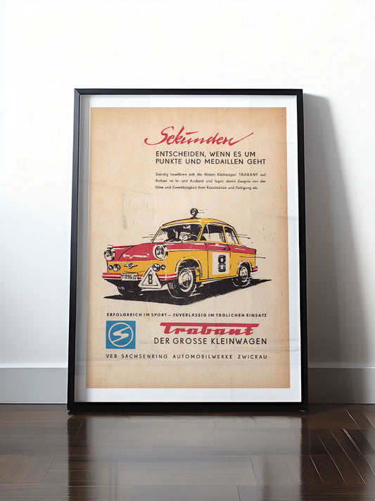 Historisches DDR Poster (A4 | A3 | A2 | A1) • TRABANT - DER GROSSE KLEINWAGEN