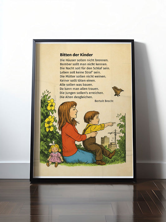 Historisches DDR Poster (A4 | A3 | A2 | A1) • BITTEN DER KINDER (DDR-FIBEL)