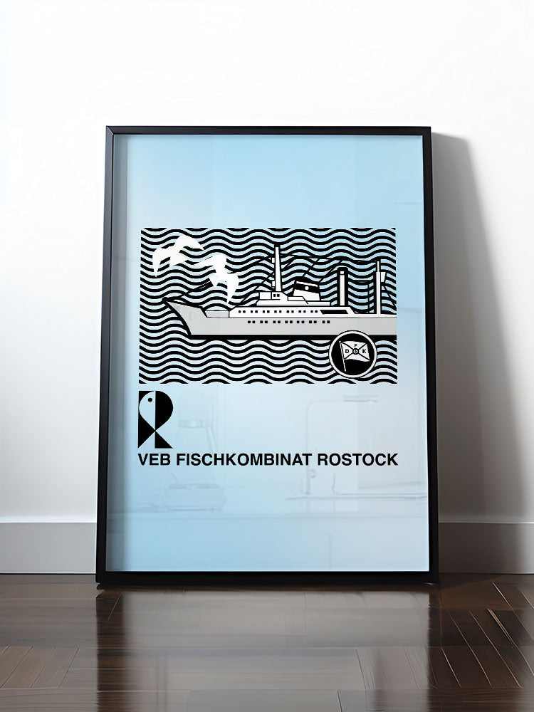 Historisches DDR Poster (A4 | A3 | A2 | A1) • VEB FISCHKOMBINAT ROSTOCK