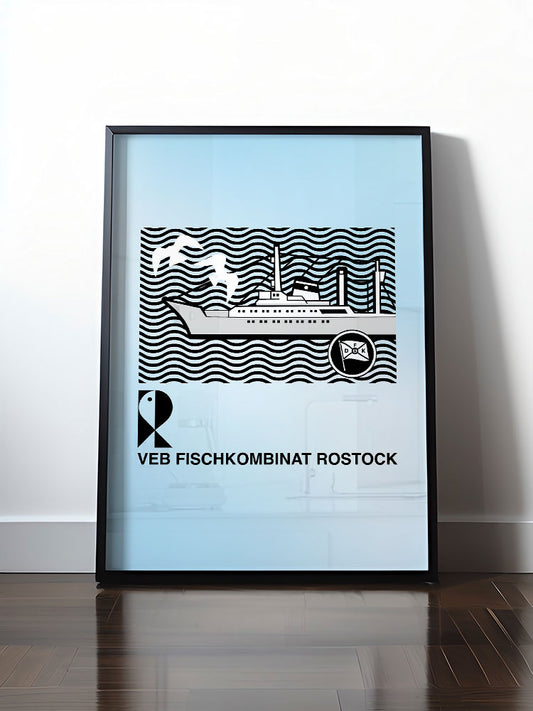 Historisches DDR Poster (A4 | A3 | A2 | A1) • VEB FISCHKOMBINAT ROSTOCK