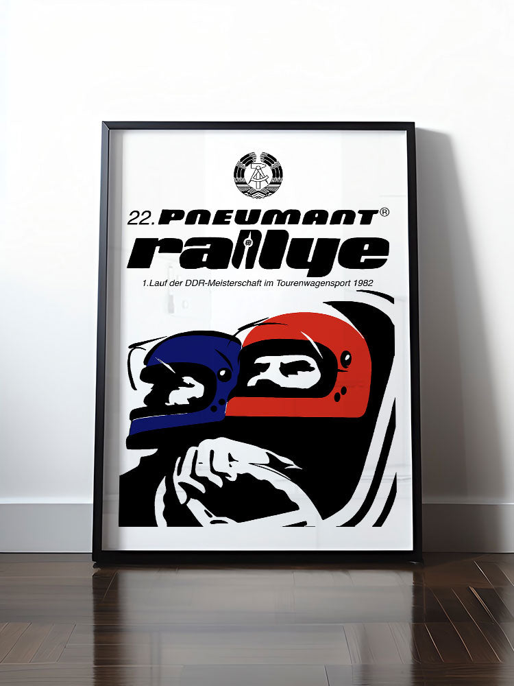 Historisches DDR Poster (A4 | A3 | A2 | A1) • 22. PNEUMANT RALLYE 1982 (ORIGINAL DDR-PLAKAT)